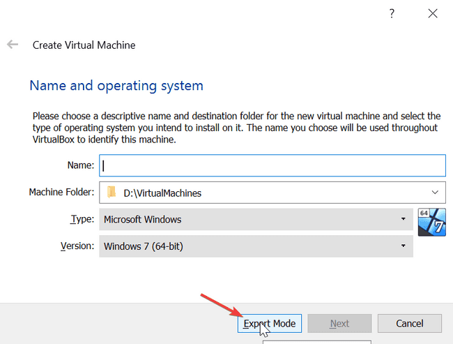Select Expert Mode when creating a new machine